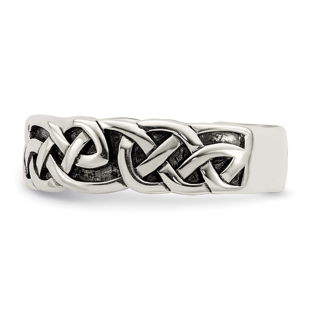 Sterling Silver Antiqued Celtic Knot Band Ladies Stock Size 6 Ring Are Refundable