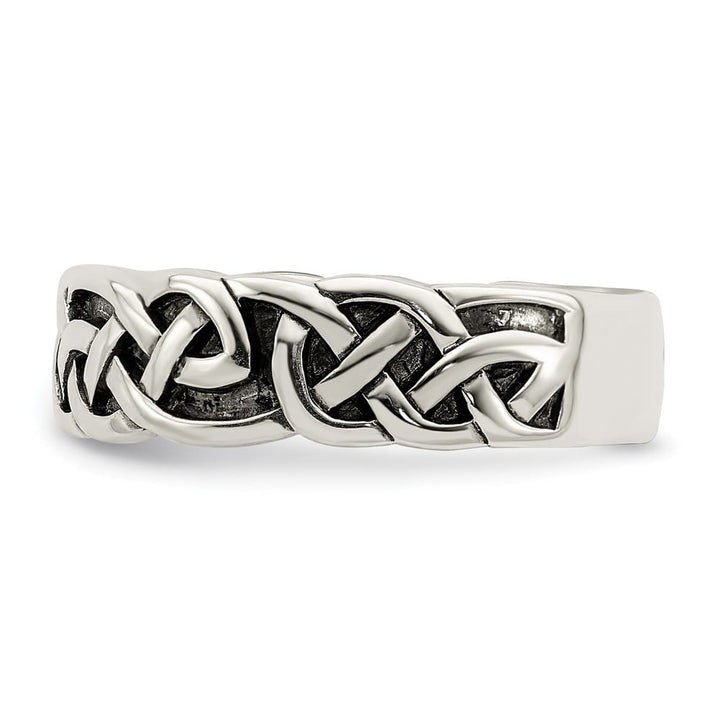 Sterling Silver Antiqued Celtic Knot Band Ladies Stock Size 6 Ring Are Refundable