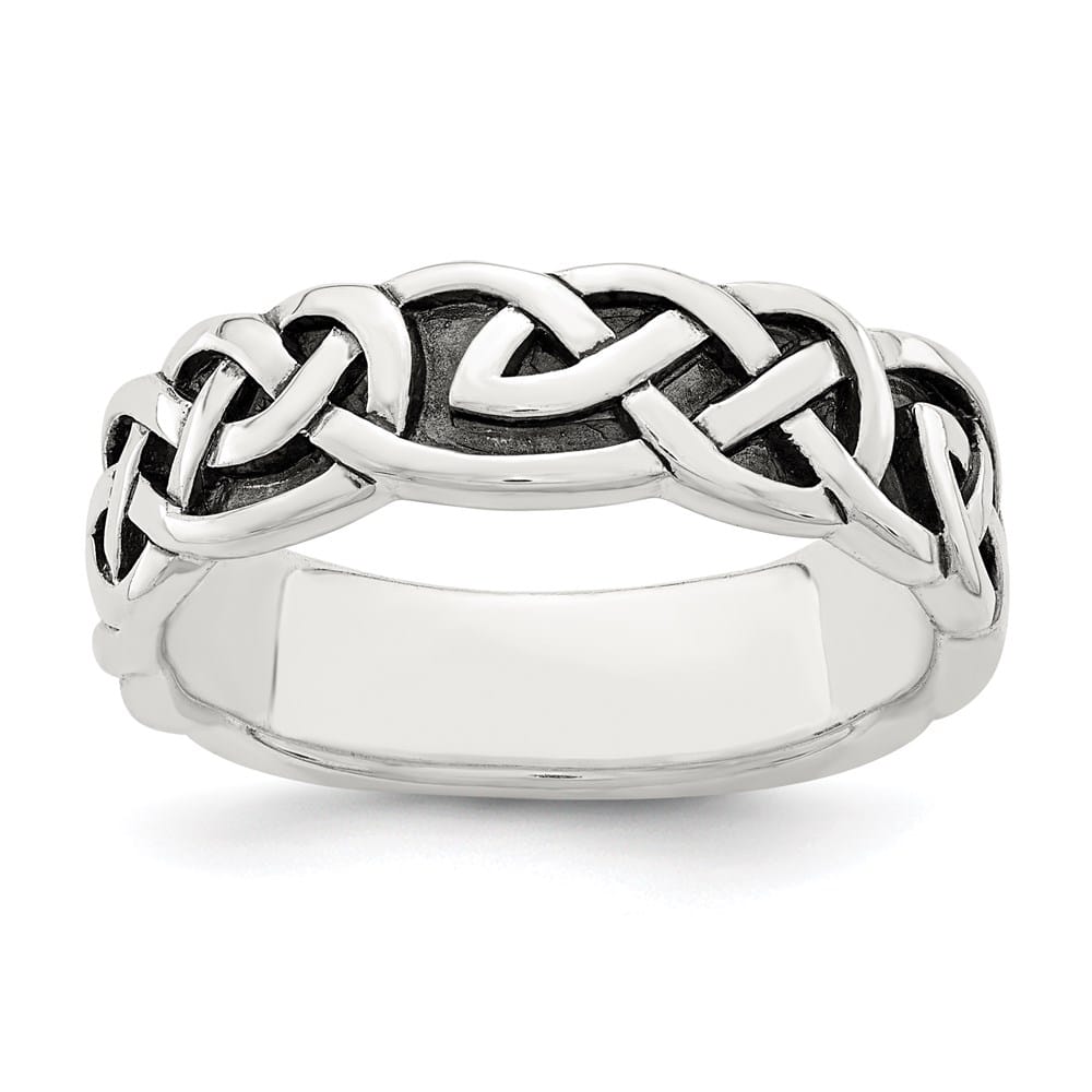 Sterling Silver Antiqued Celtic Knot Band Ladies Stock Size 6 Ring Are Refundable
