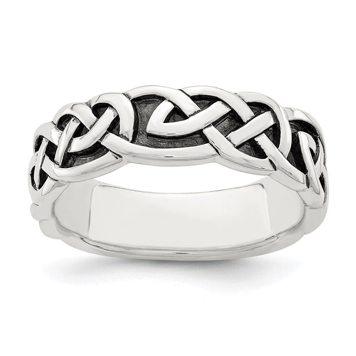 Sterling Silver Antiqued Celtic Knot Band Ladies Stock Size 6 Ring Are Refundable
