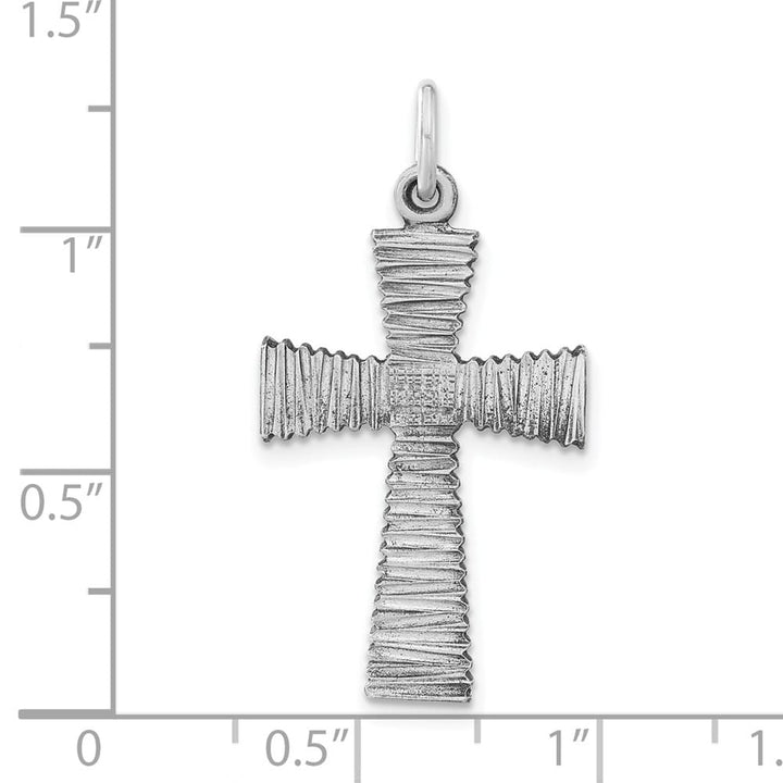 Sterling Silver Antiqued Cross Pendant 34mm, view 4 of 4