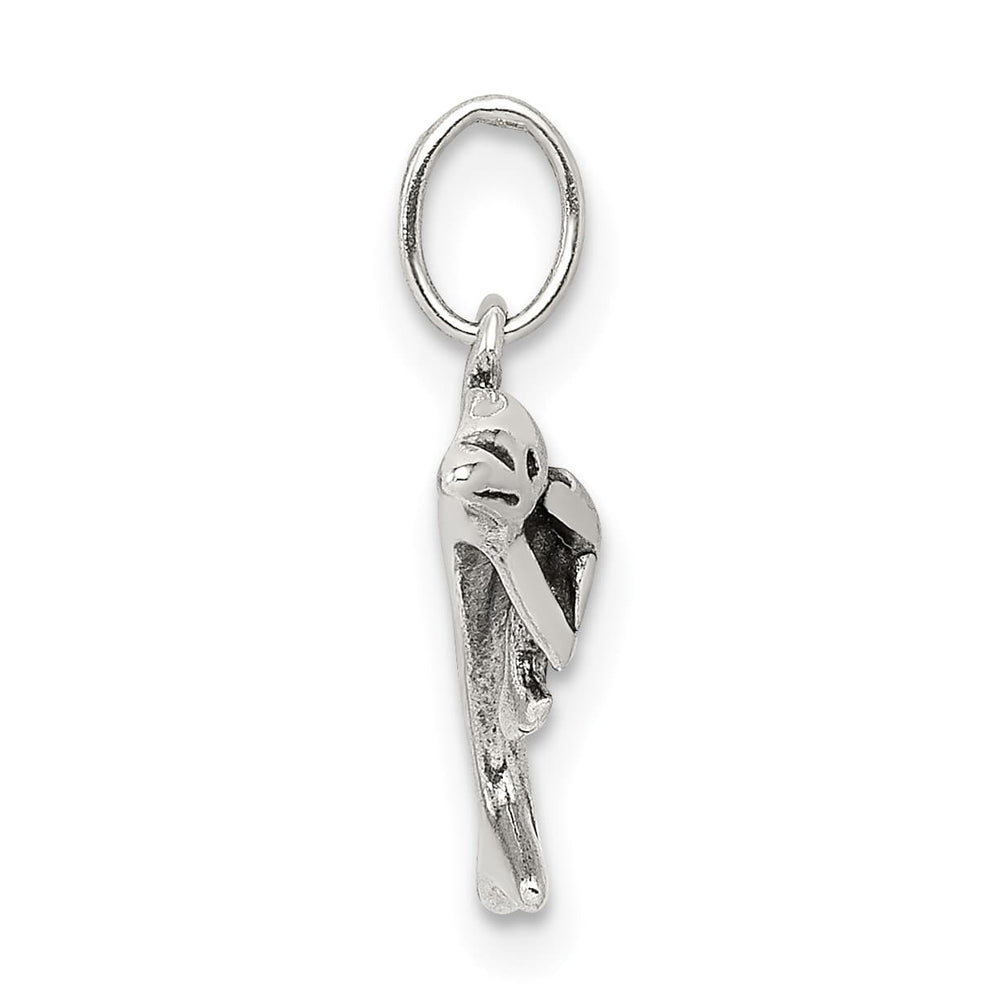 Sterling Silver Antiqued Dolphin with Baby Charm