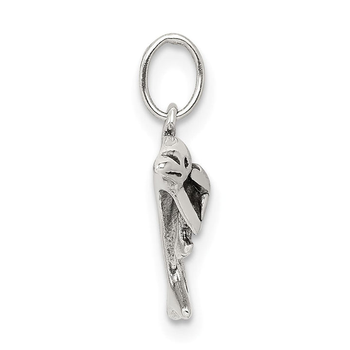 Sterling Silver Antiqued Dolphin with Baby Charm