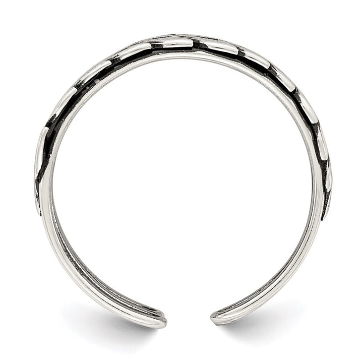 Sterling Silver Antiqued Fancy Toe Ring