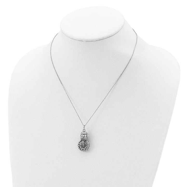 Sterling Silver Antiqued Fw Cultured Pearls of Wisdom 18 inch Necklace