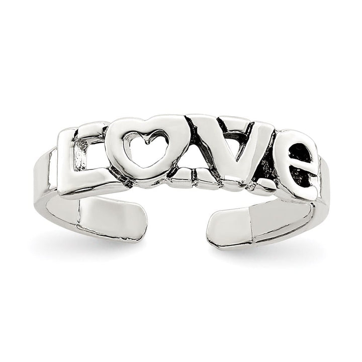 Sterling Silver Antiqued Love Toe Ring