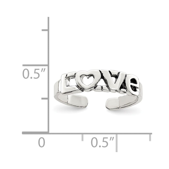 Sterling Silver Antiqued Love Toe Ring