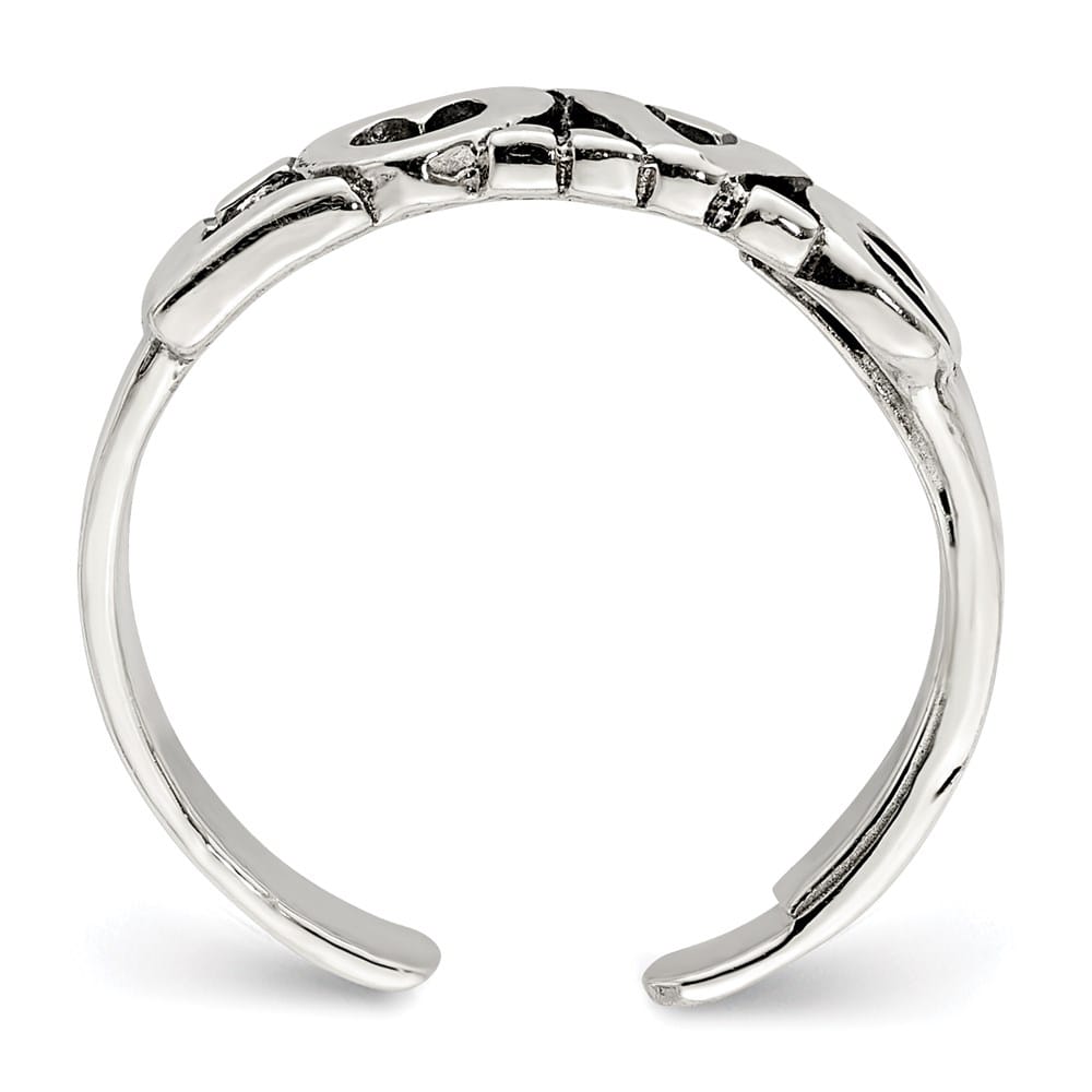 Sterling Silver Antiqued Love Toe Ring