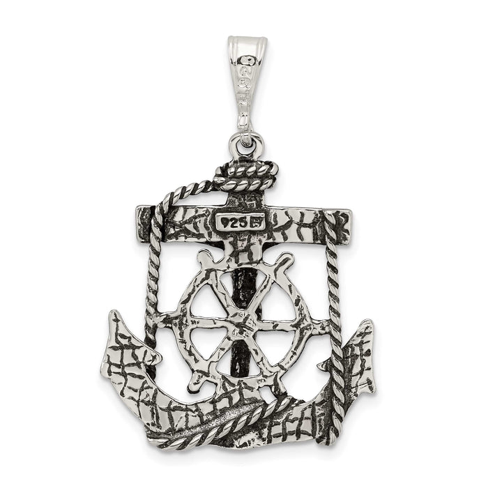 Sterling Silver Antiqued Mariner Crucifix Charm