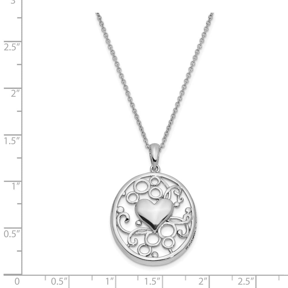 Sterling Silver Antiqued Sending You My Love Heart 18 inch Necklace