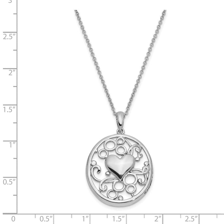 Sterling Silver Antiqued Sending You My Love Heart 18 inch Necklace