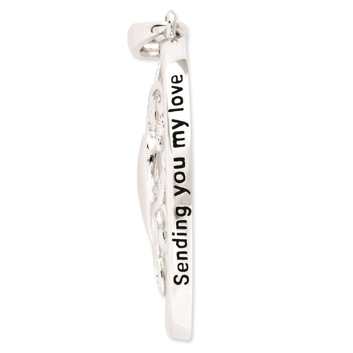 Sterling Silver Antiqued Sending You My Love Heart 18 inch Necklace