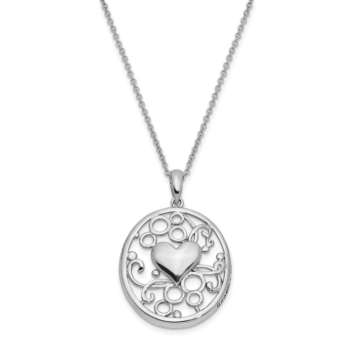 Sterling Silver Antiqued Sending You My Love Heart 18 inch Necklace