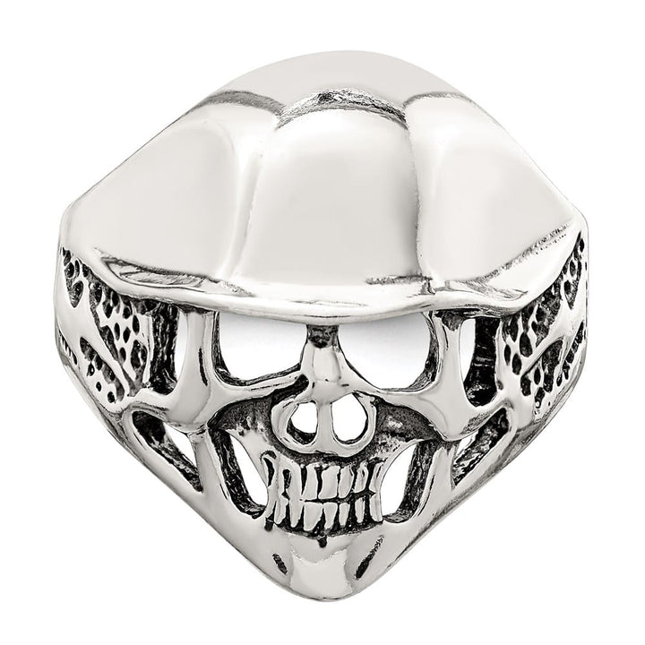 Sterling Silver Antiqued Skull Men's Ring