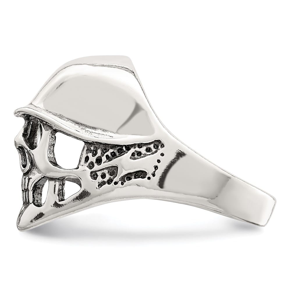 Sterling Silver Antiqued Skull Men's Ring