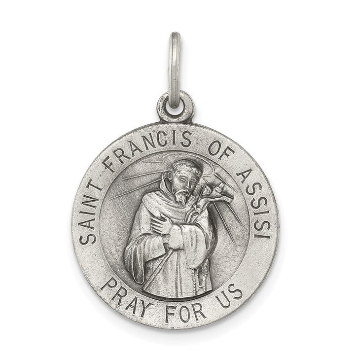 Sterling Silver Antiqued St. Francis of Assisi Medal