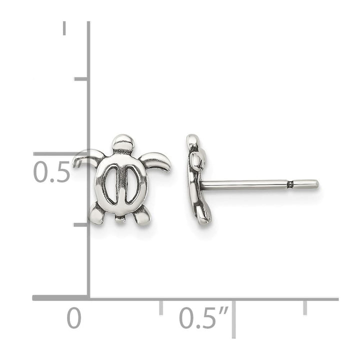 Sterling Silver Antiqued Turtle Post Earrings, view 4 of 4