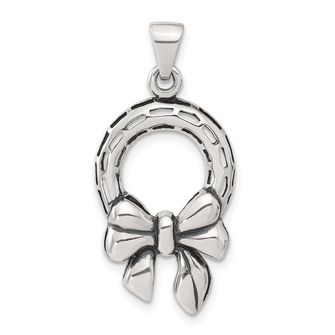 Sterling Silver Antiqued Wreath Pendant