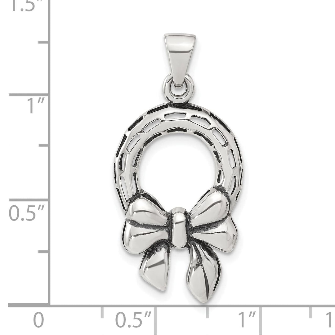 Sterling Silver Antiqued Wreath Pendant