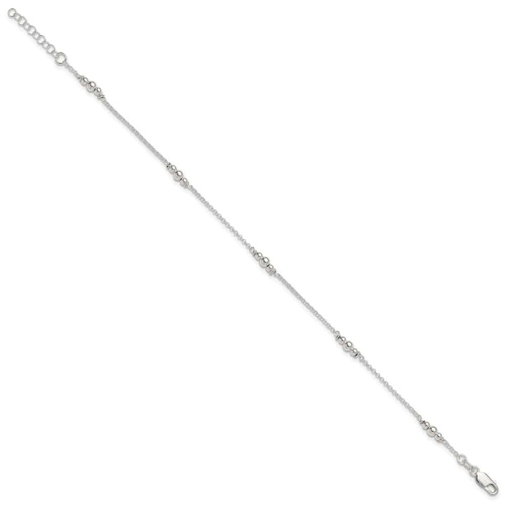 Sterling Silver Beaded 5-Station Anklet