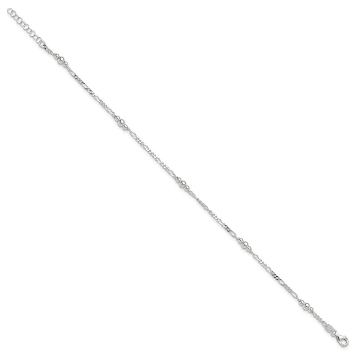 Sterling Silver Beaded Figaro 5-Station Anklet