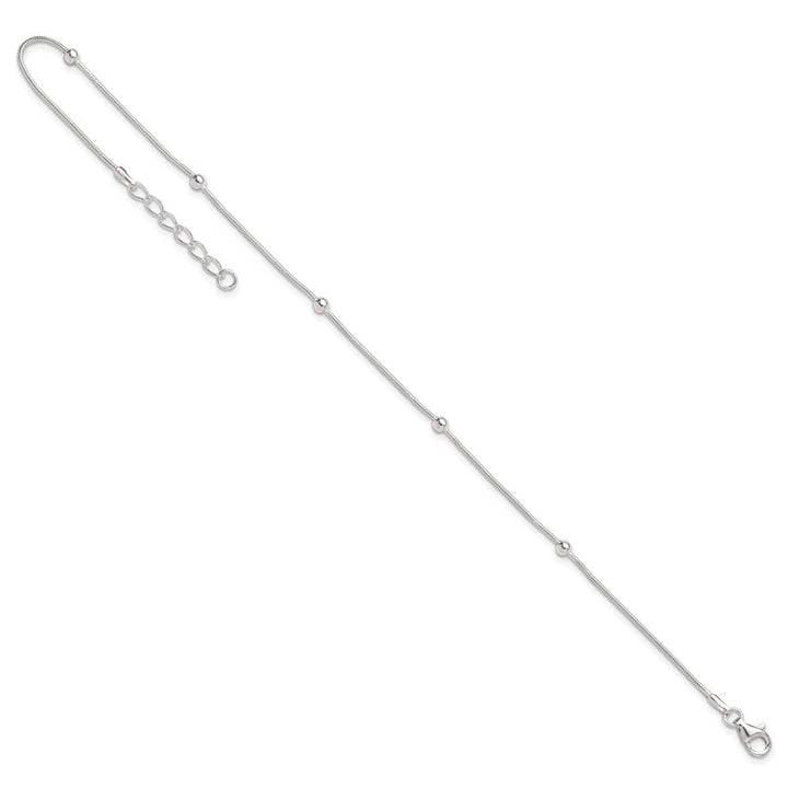 Sterling Silver Beads 5-Station Anklet