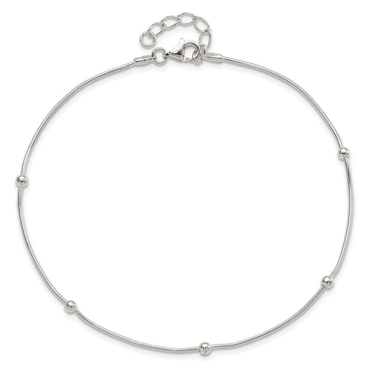 Sterling Silver Beads 5-Station Anklet