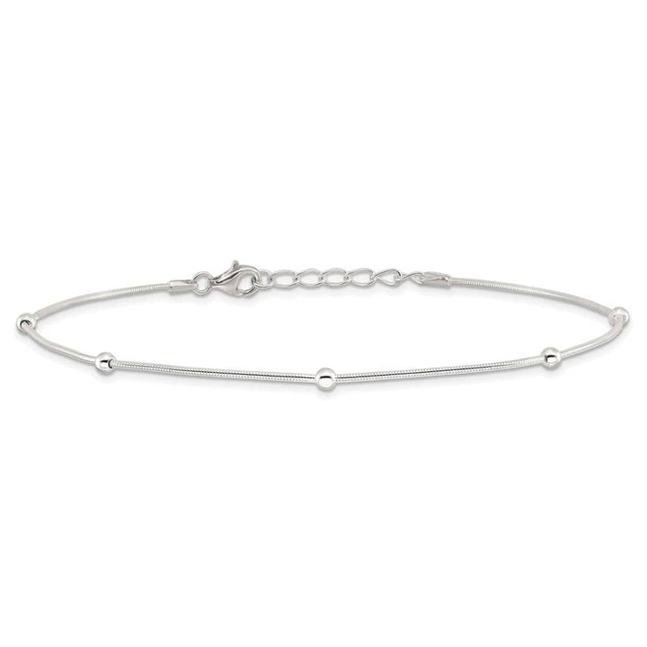 Sterling Silver Beads 5-Station Anklet