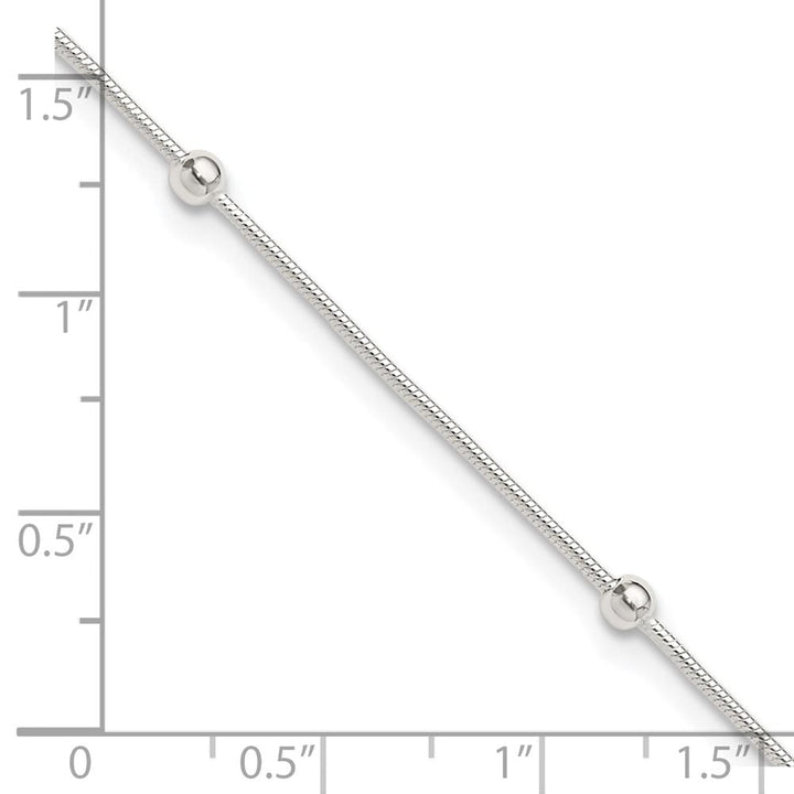 Sterling Silver Beads 5-Station Anklet