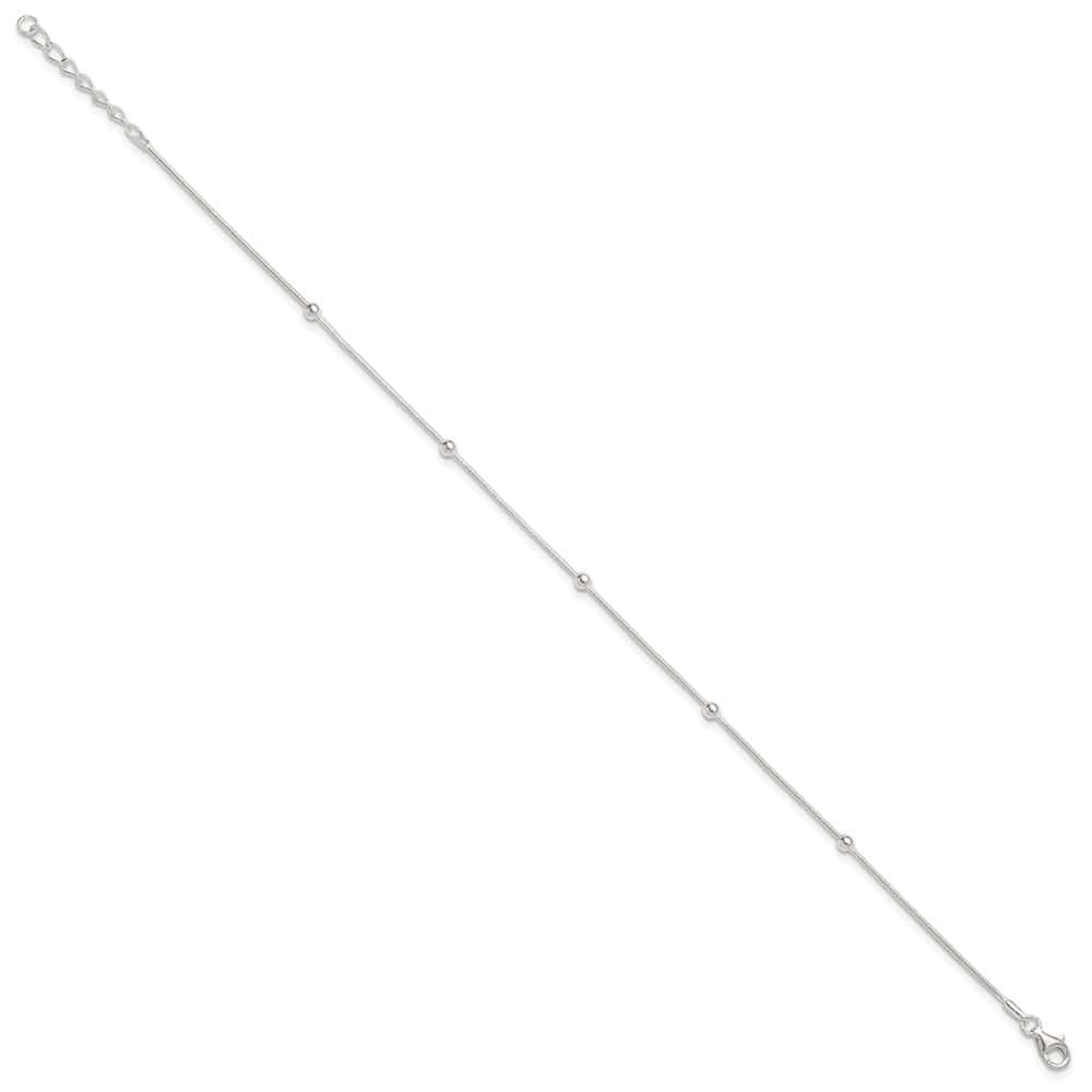 Sterling Silver Beads 5-Station Anklet
