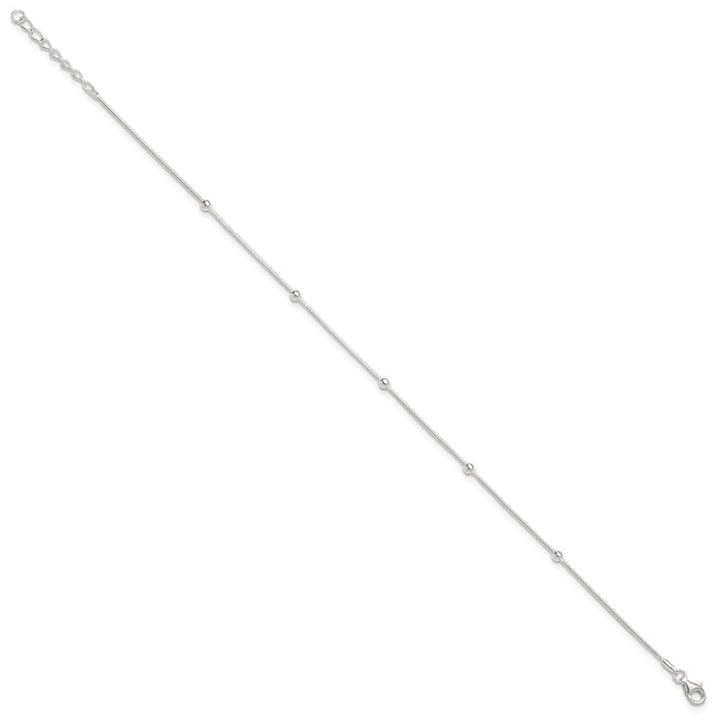 Sterling Silver Beads 5-Station Anklet