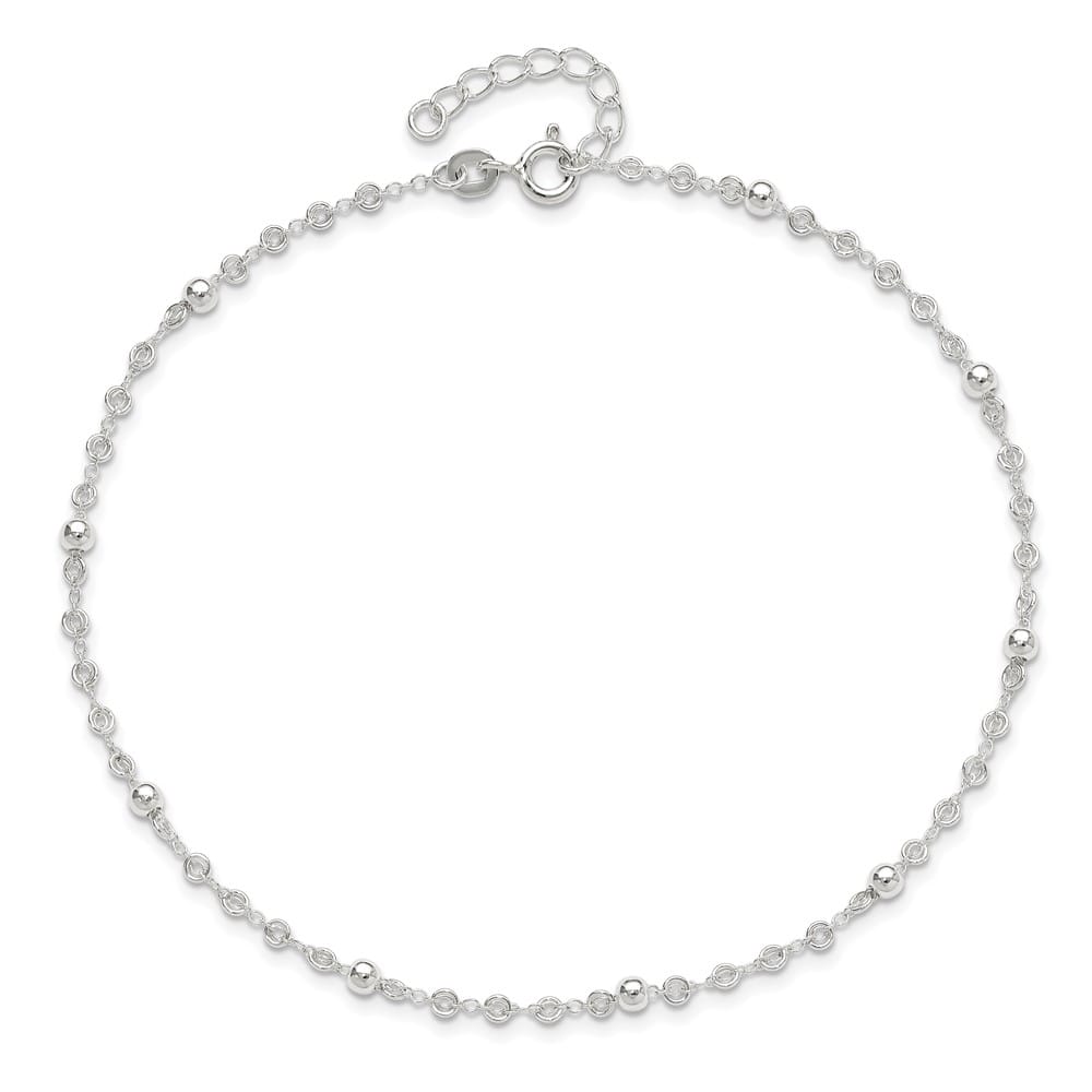 Sterling Silver Beads Anklet