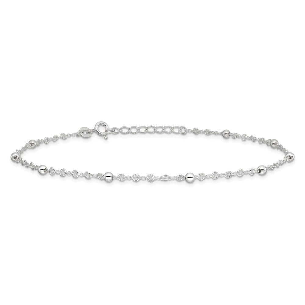 Sterling Silver Beads Anklet