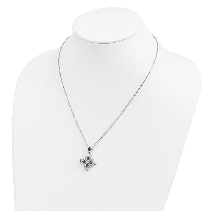 Sterling Silver Black and White Diamond 0.245 ct 18 inch Necklace