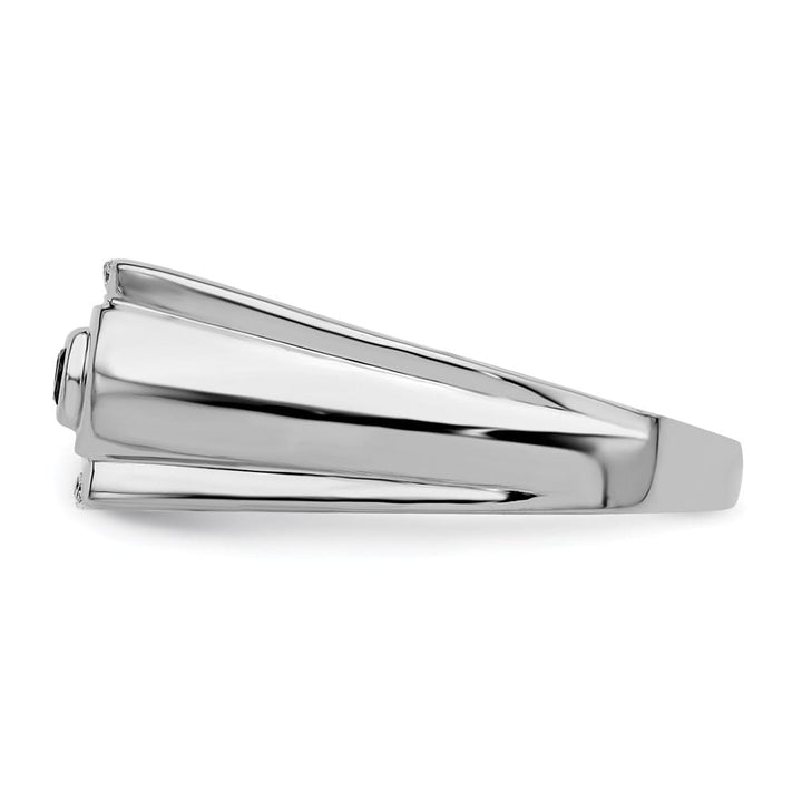 Sterling Silver Black and White Diamond Men's Ring