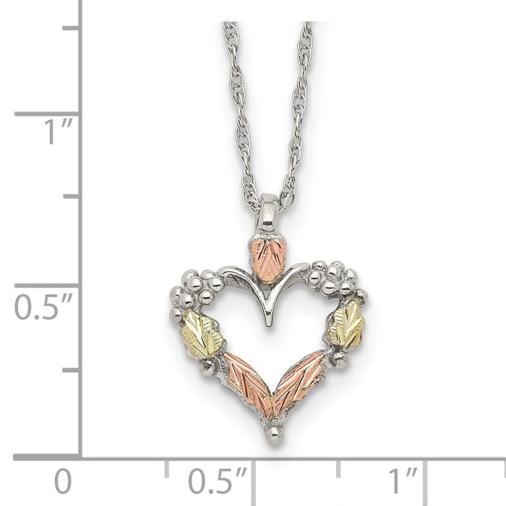 Sterling Silver Black Hills Open Heart 18 inch Necklace