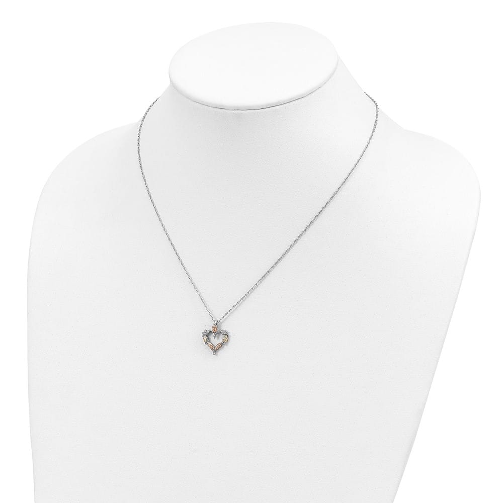 Sterling Silver Black Hills Open Heart 18 inch Necklace