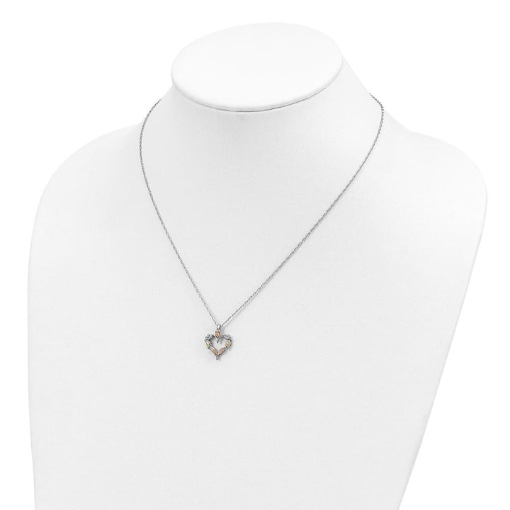 Sterling Silver Black Hills Open Heart 18 inch Necklace