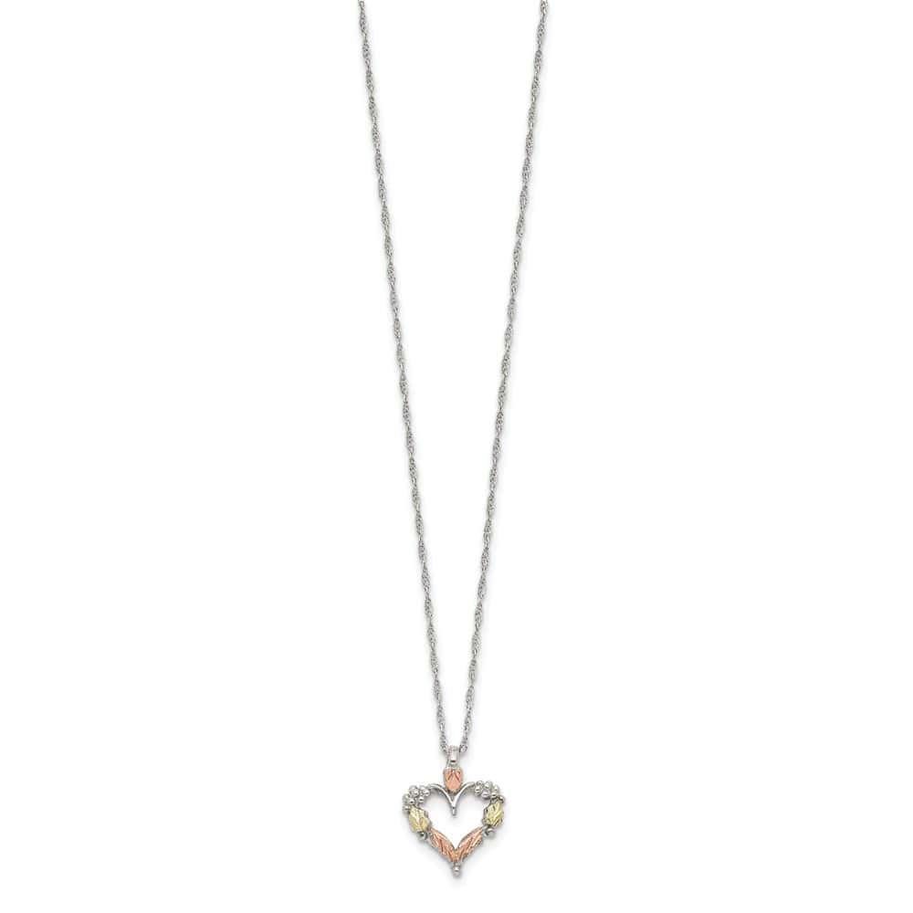 Sterling Silver Black Hills Open Heart 18 inch Necklace