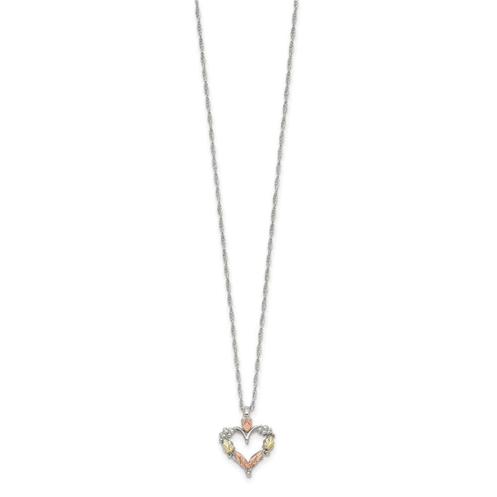 Sterling Silver Black Hills Open Heart 18 inch Necklace
