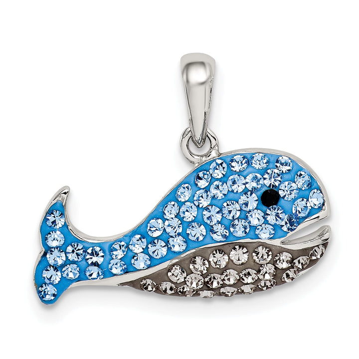 Sterling Silver Blue and Grey Preciosa Crystal Whale Pendant