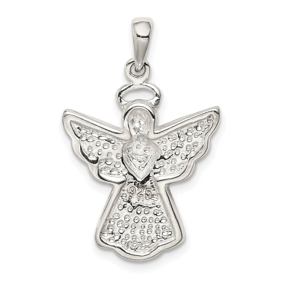 Sterling Silver Blue and White Preciosa Crystal Angel with Pendant