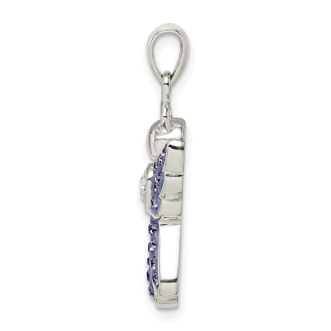 Sterling Silver Blue and White Preciosa Crystal Angel with Pendant