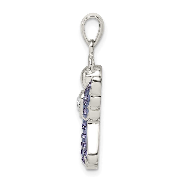 Sterling Silver Blue and White Preciosa Crystal Angel with Pendant