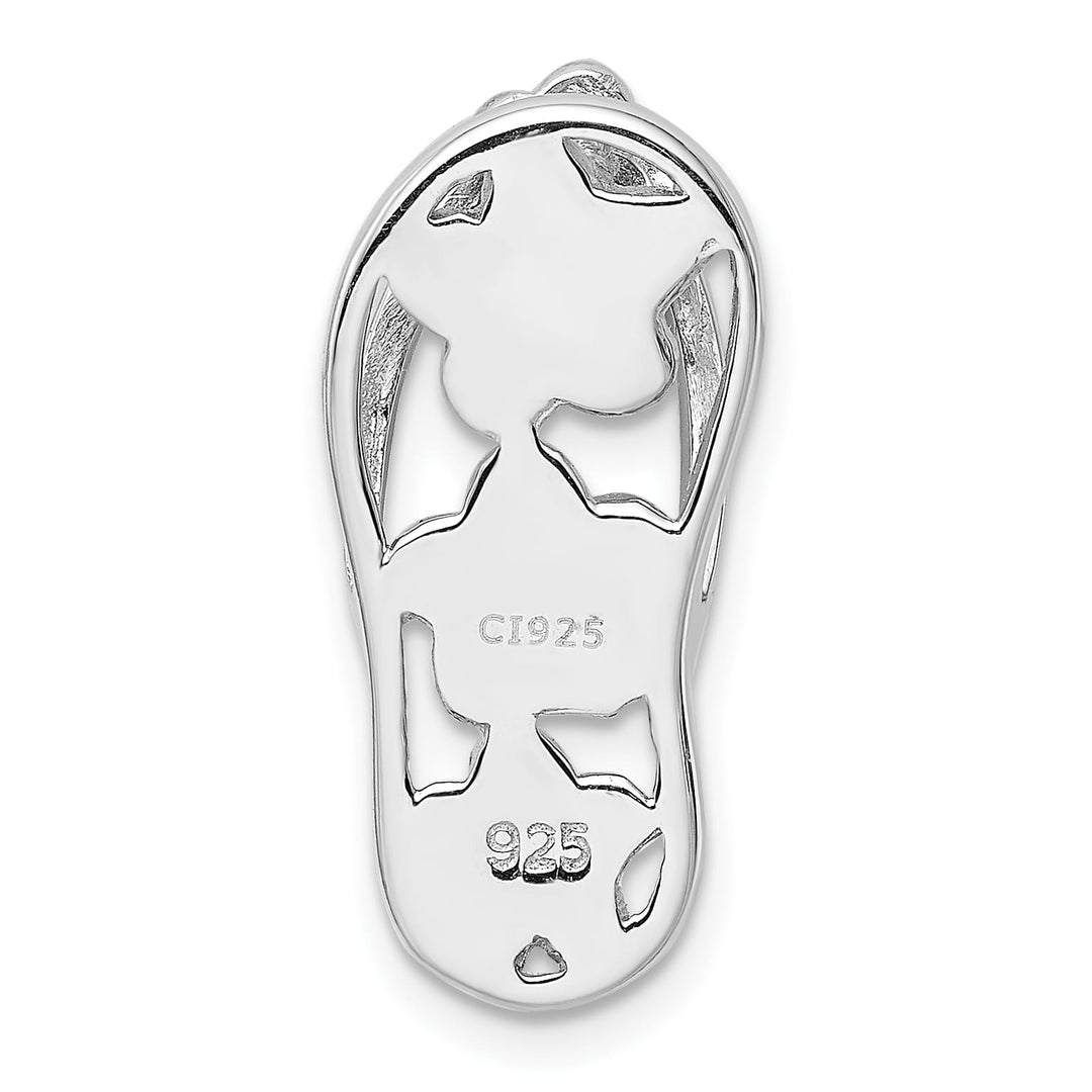 Sterling Silver Blue Created Opal Flip Flop Pendant