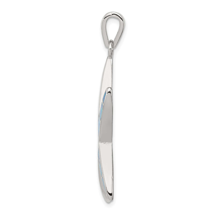 Sterling Silver Blue Inlay Created Opal Starfish Pendant