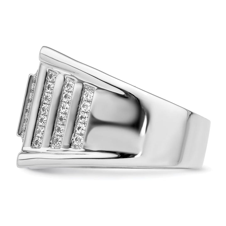 Sterling Silver Brilliant Embers 109 Stone Micro Pavé CZ Men's Ring