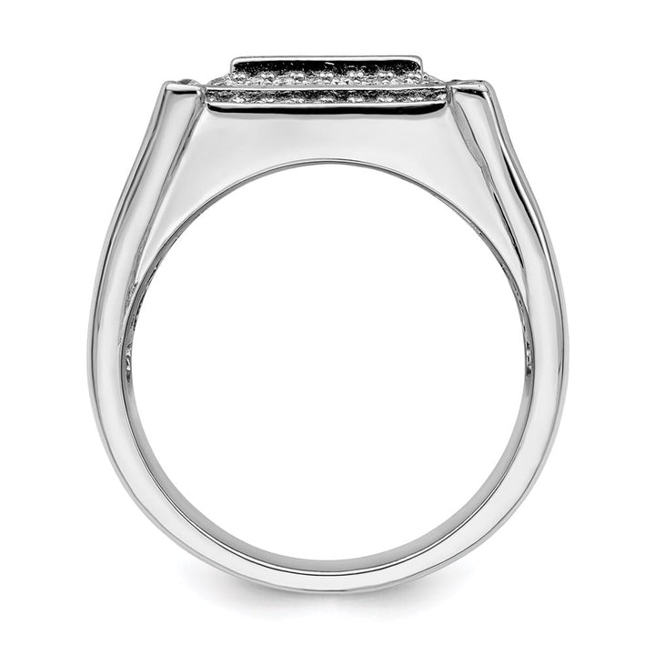 Sterling Silver Brilliant Embers 109 Stone Micro Pavé CZ Men's Ring
