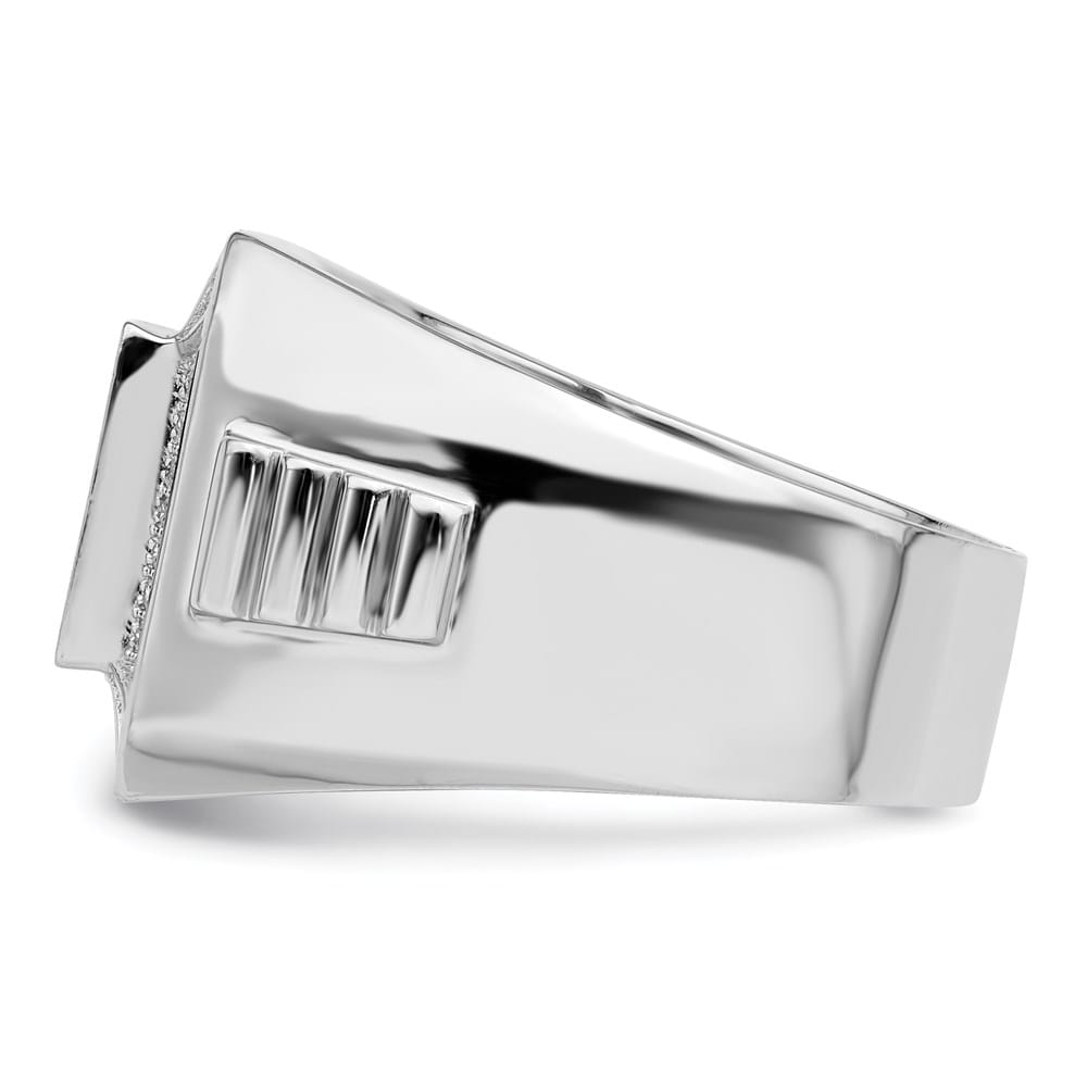 Sterling Silver Brilliant Embers 89 Stone Micro Pavé CZ Men's Ring