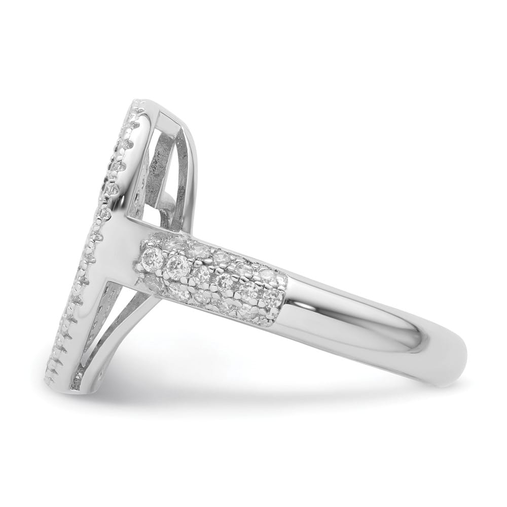 Sterling Silver Brilliant Embers Brown & Clear CZ Heart Ring